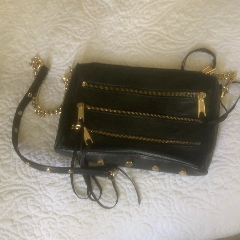 Black Cross body Bag with Gold hardware